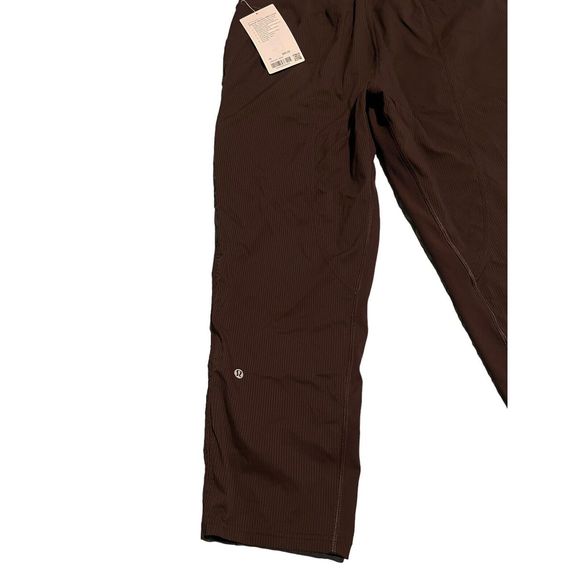 Lululemon Pants Jogger Womens Size 10 Brown Ribbed Dance Studio Cropped NEW - Picture 10 of 15